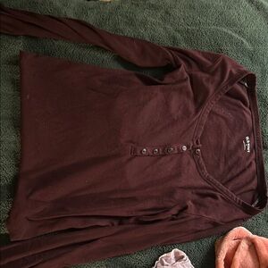 Old Navy Maroon Long Sleeve Top